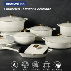 Bestow 10 Inch Enameled Cast-Iron Covered Skillet