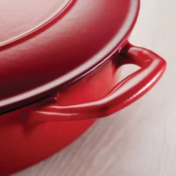 Bestow 24 oz Enameled Cast-Iron Covered Small Cocotte - Gradated Red
