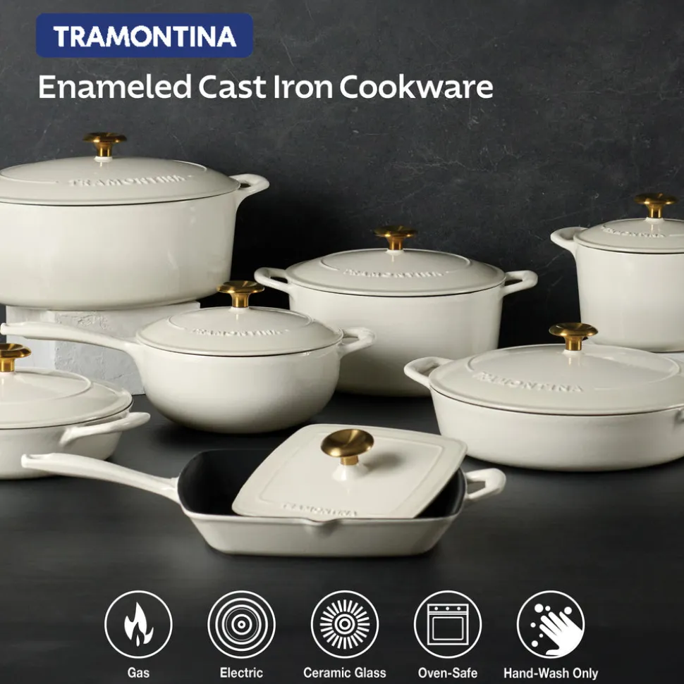 Bestow 3 Quart Enameled Cast-Iron Covered Saucier