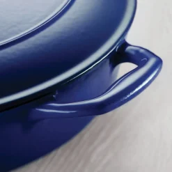Bestow 6.5 Quart Enameled Cast-Iron Covered Round Dutch Oven - Gradated Cobalt