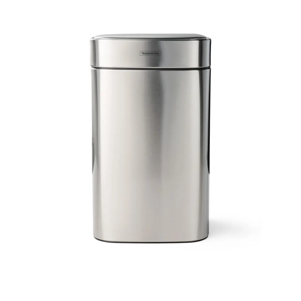 3.17 Gallon Stainless Steel Square Sensor Bin with SS Capped Lid