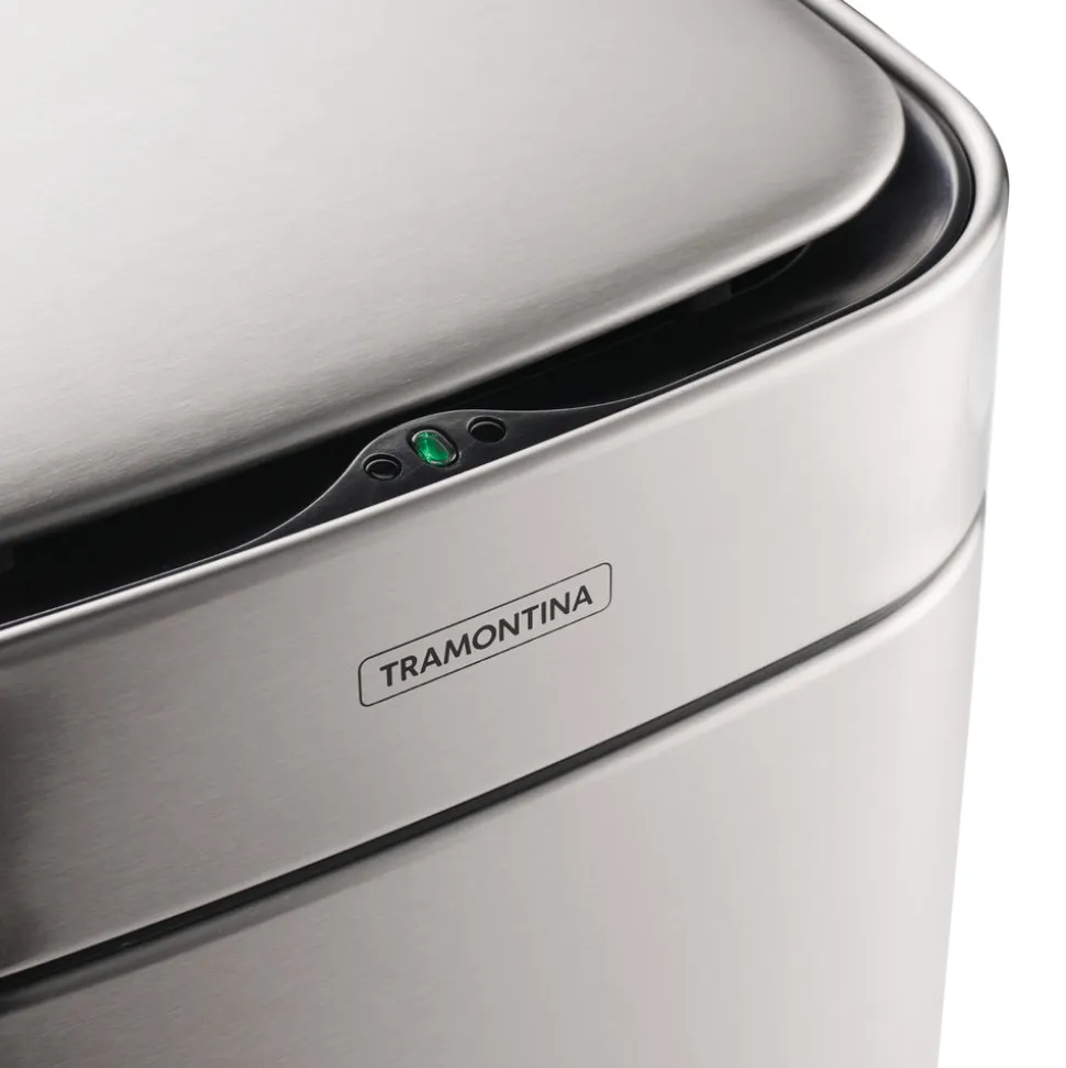 3.17 Gallon Stainless Steel Square Sensor Bin with SS Capped Lid