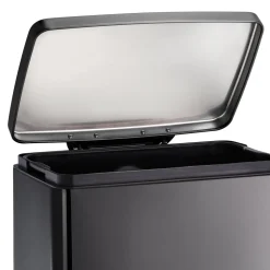 13 Gallon Stainless Steel Step Can with Soft Closing Lid - Charcoal Gray