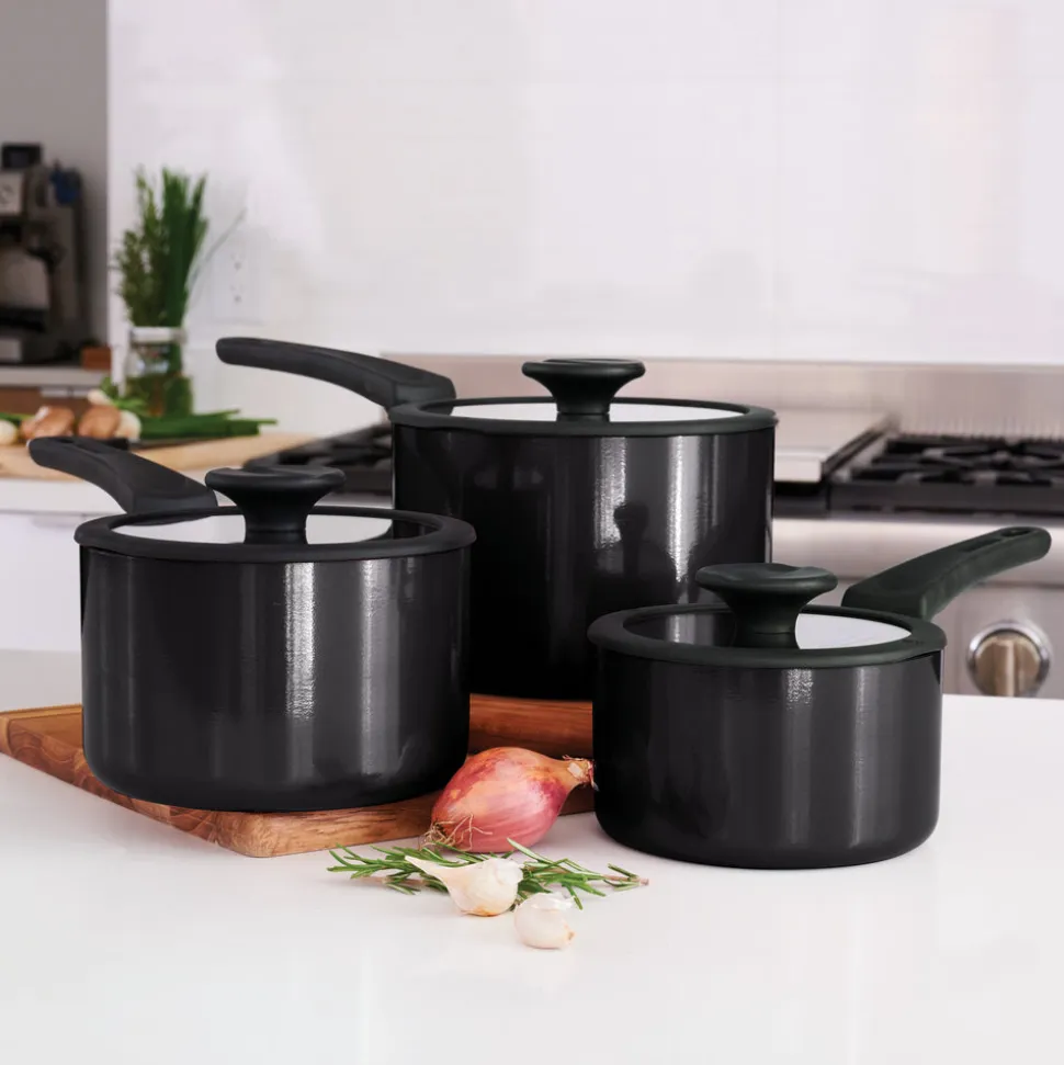 Nesting 6 Piece Nonstick Sauce Pan Set