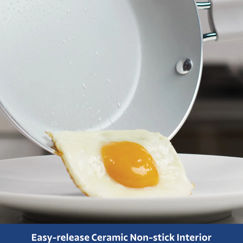 3-Piece Ceramic Fry Pan & Griddle Set – Mint