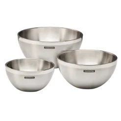 3 Piece Double Wall Stainless Steel Mixing Bowl Set