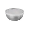 6 Piece Stainless Steel Covered Round Container Set - Frosted Lids