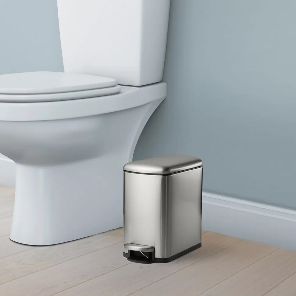 2 Pk-1.6 Gallon Step Trash Cans