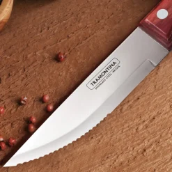 Porterhouse 5 Piece Steak Knife Set - Pointed - w/Hardwood Counter Block