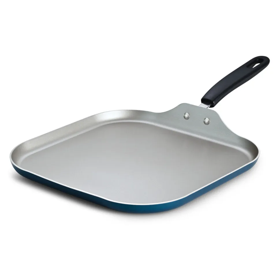 Primaware 3 Piece Nonstick Sauté Pan and Griddle Set, 9.5 and 11 Inch Sauté Pans, and 11 Inch Griddle
