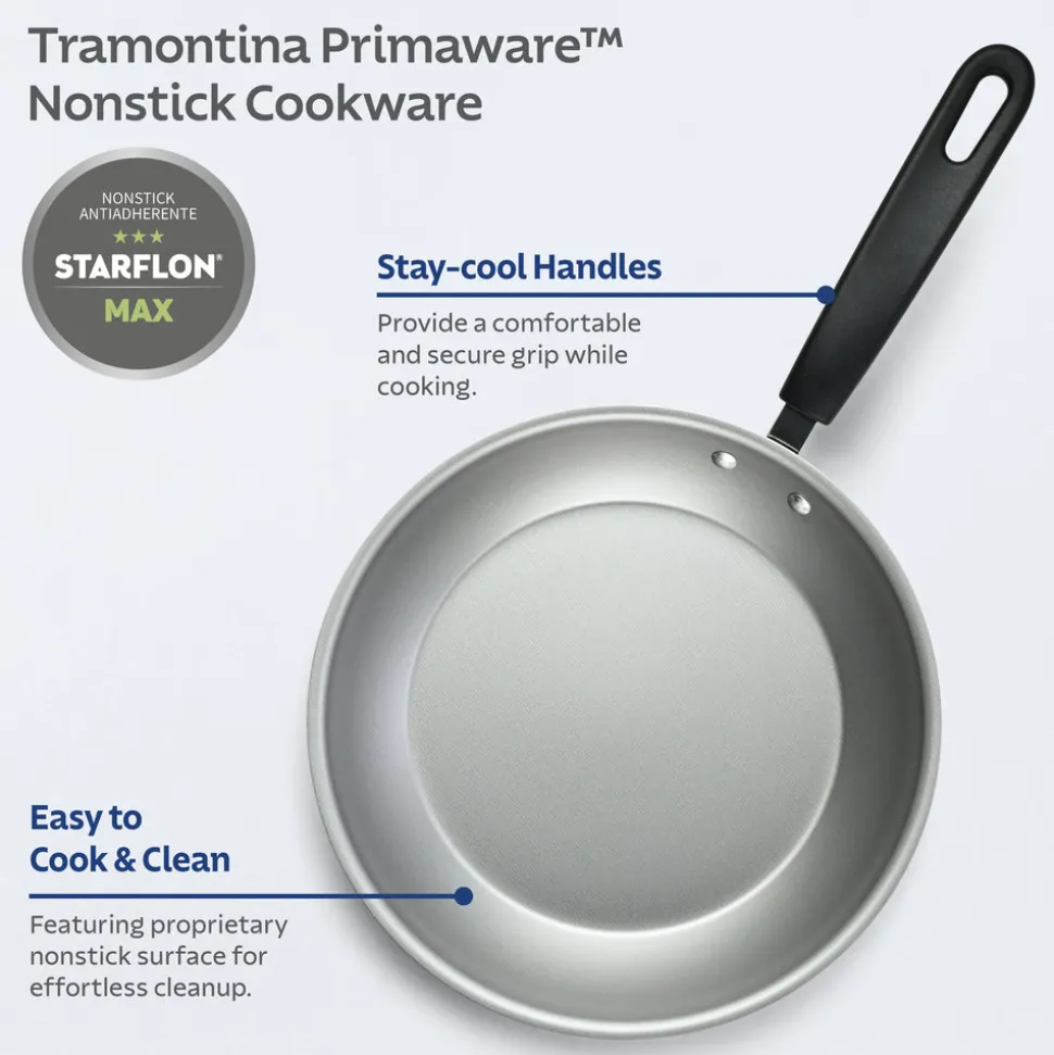 Primaware 3 Piece Nonstick Sauté Pan and Griddle Set, 9.5 and 11 Inch Sauté Pans, and 11 Inch Griddle