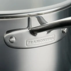 3 Quart Tri-Ply Clad Stainless Steel Covered Deep Saute Pan - Glass Lids