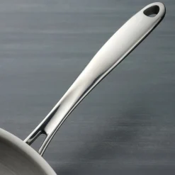 6 Quart Tri-Ply Clad Stainless Steel Covered Deep Saute Pan - Glass Lids