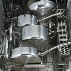 6 Quart Tri-Ply Clad Stainless Steel Covered Deep Saute Pan - Glass Lids