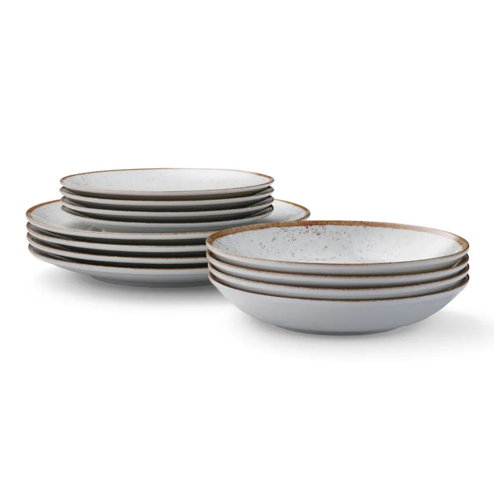 Rustic 12 Piece Plate Set