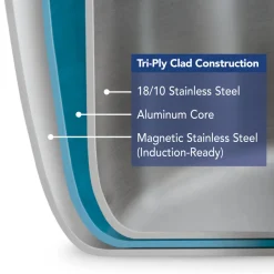 Signature 3 Quart Tri-Ply Clad Stainless Steel Covered Deep Saute Pan