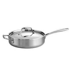 Signature 3 Quart Tri-Ply Clad Stainless Steel Covered Deep Saute Pan