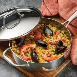 Signature 3 Quart Tri-Ply Clad Stainless Steel Covered Deep Saute Pan