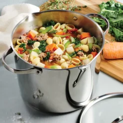 Tempo 8 Quart Tri-Ply Base Stainless Steel Covered Stock Pot