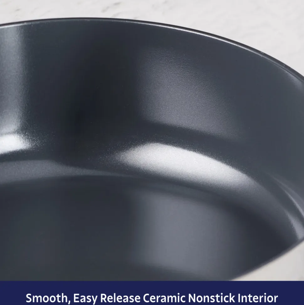 Utsava Tri-Ply Clad Covered Casserole with Ceramic Interior