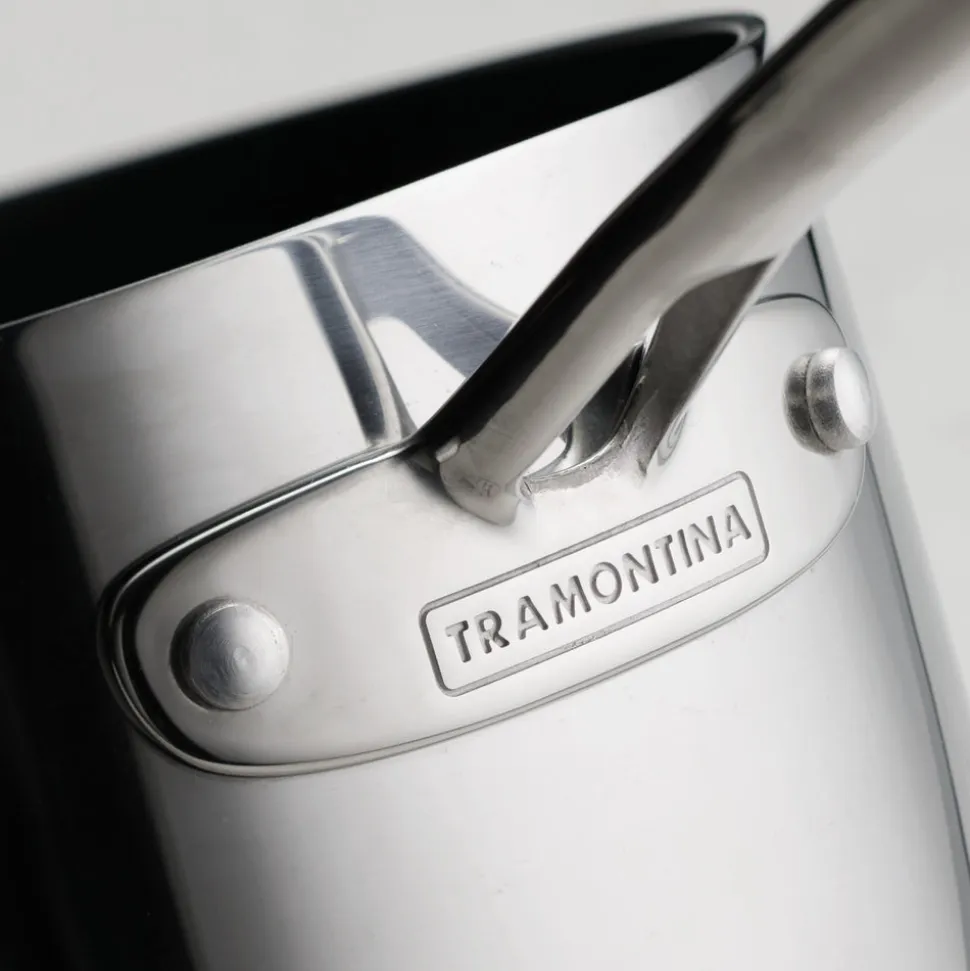 Utsava Tri-Ply Clad 2.2 Qt Covered Saucepan with Ceramic Interior