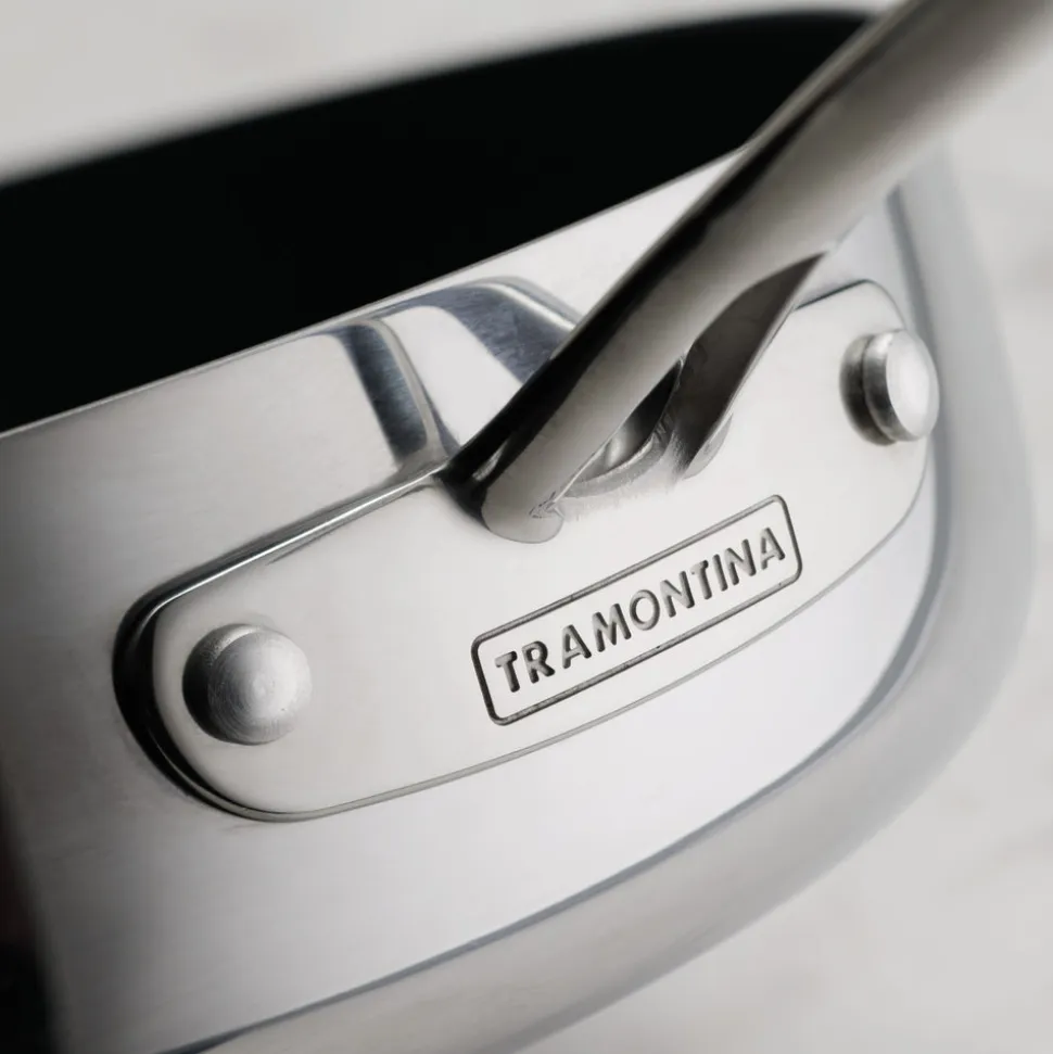 Utsava Tri-Ply Clad 2.9 Qt Covered Deep Sauté Pan with Ceramic Interior