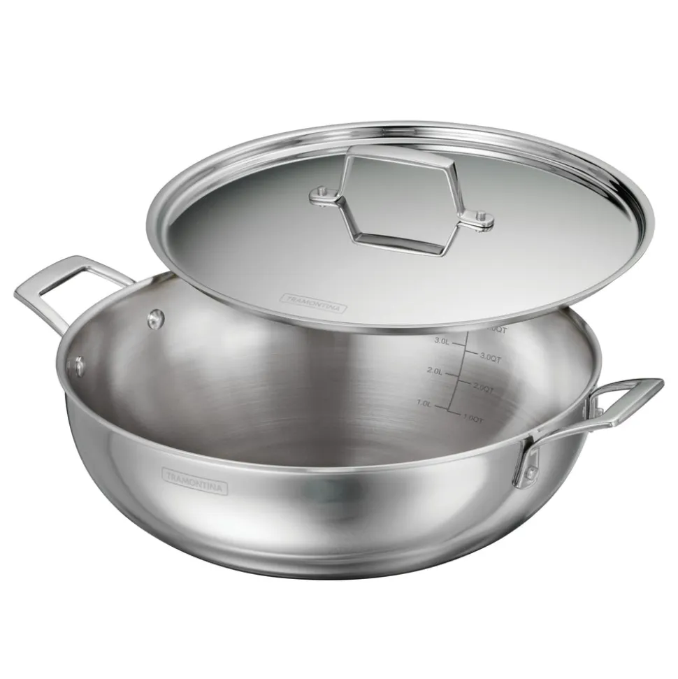 Utsava Tri-Ply Clad Stainless Steel Covered Kadai