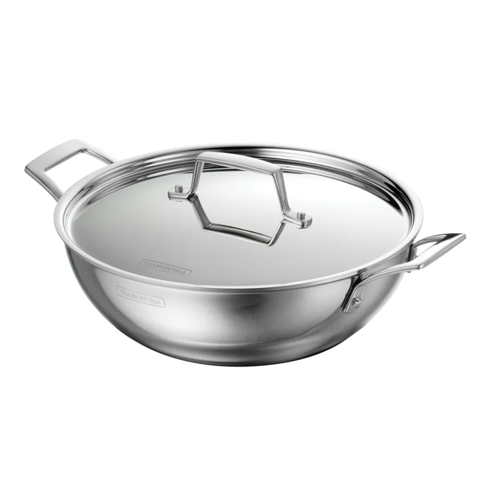 Utsava Tri-Ply Clad Stainless Steel Covered Kadai