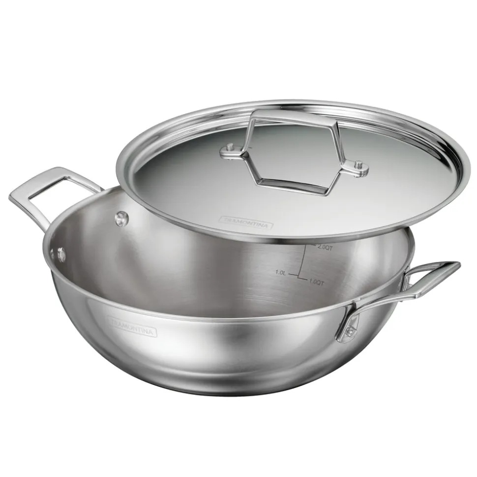 Utsava Tri-Ply Clad Stainless Steel Covered Kadai