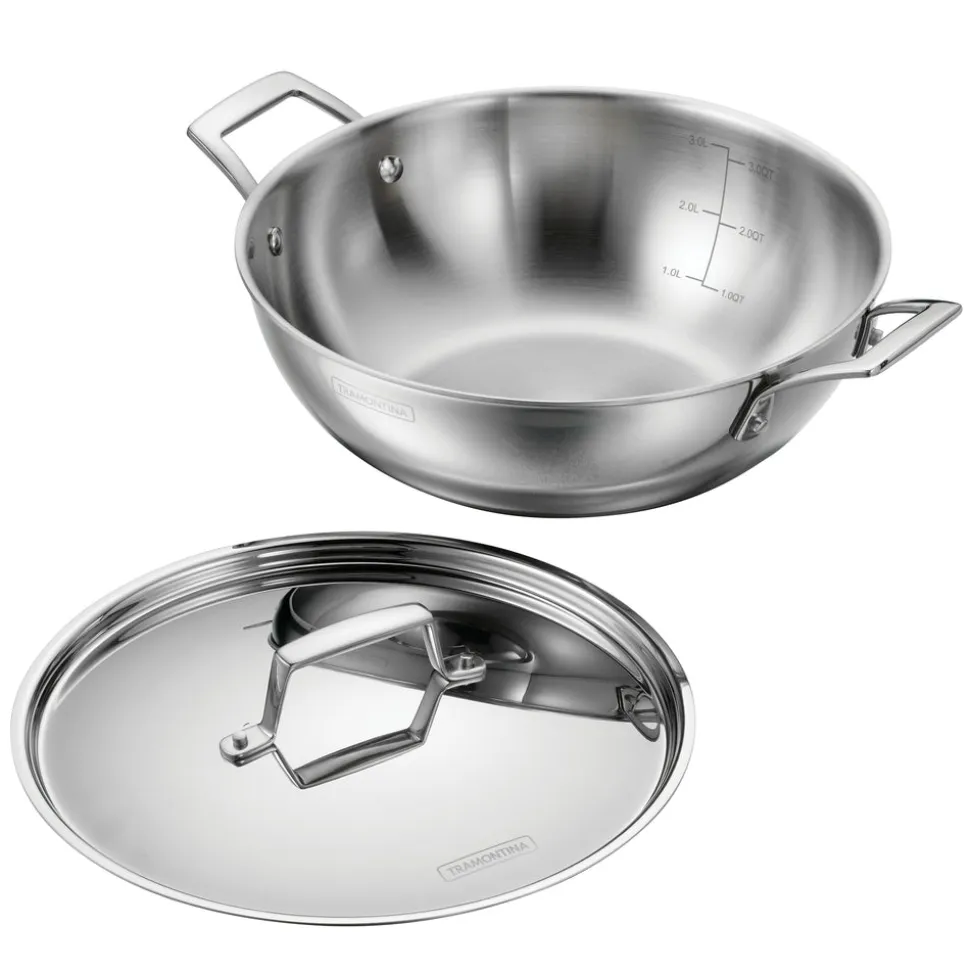 Utsava Tri-Ply Clad Stainless Steel Covered Kadai